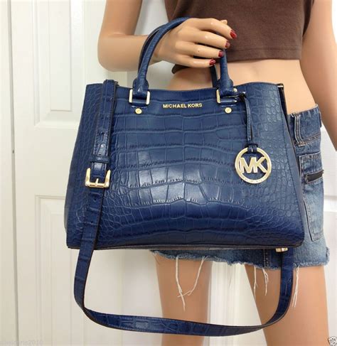 blue michael kors purse ebay|michael kors navy blue tote.